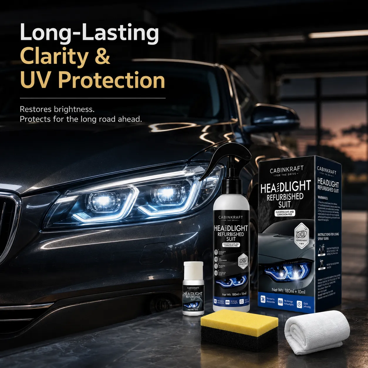 Headlight Restoration Fluid for Oxidized Plastic Lenses