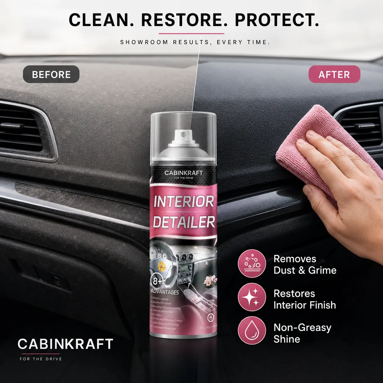 Interior Cleaner and Trim Dressing, 15 fl oz